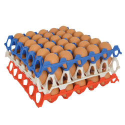 Juego de 10 bandejas de plástico apilables para huevos