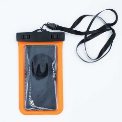 Bolsa naranja impermeable para teléfonos inteligentes