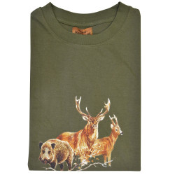 Camiseta caqui de animales...