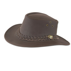 Sombrero de caza de cuero marrón